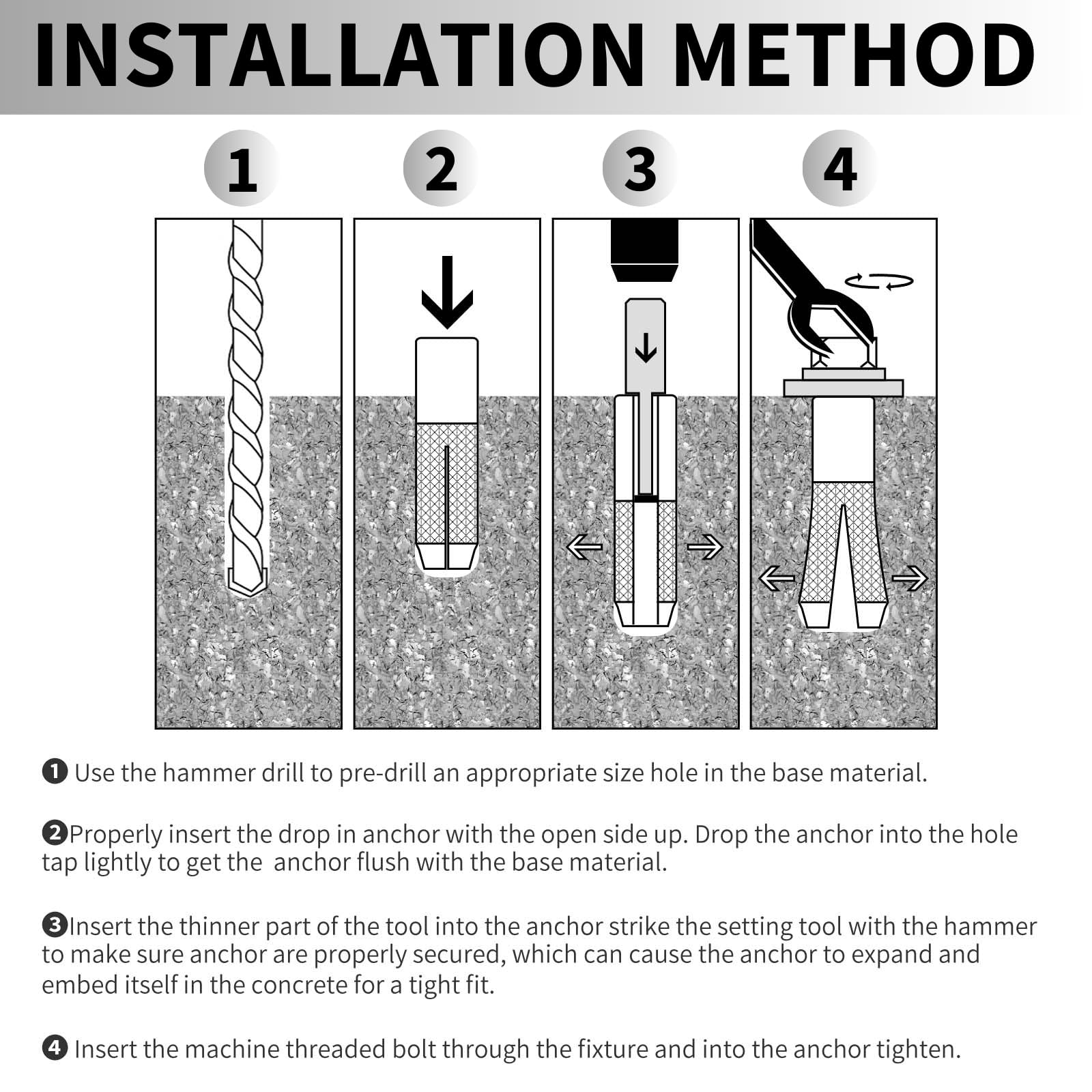 Party Animal Drop-In Anchors - Concrete Mounting -6