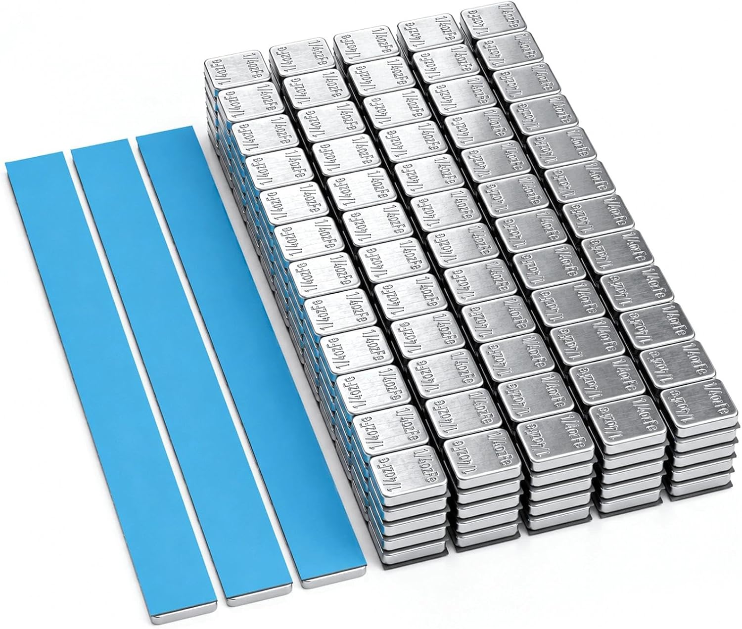 OTUAYAUTO 1/4oz 576pcs Chrome Adhesive Stick-On Wheel Weights 144oz/Box