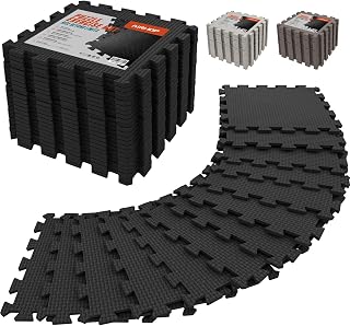 AIRHOP 18 Tile EVA Foam Interlocking Gym Floor Mats - High-Density Puzzle Tiles for Home Gym, Workout, Garage & Kitchen Flooring