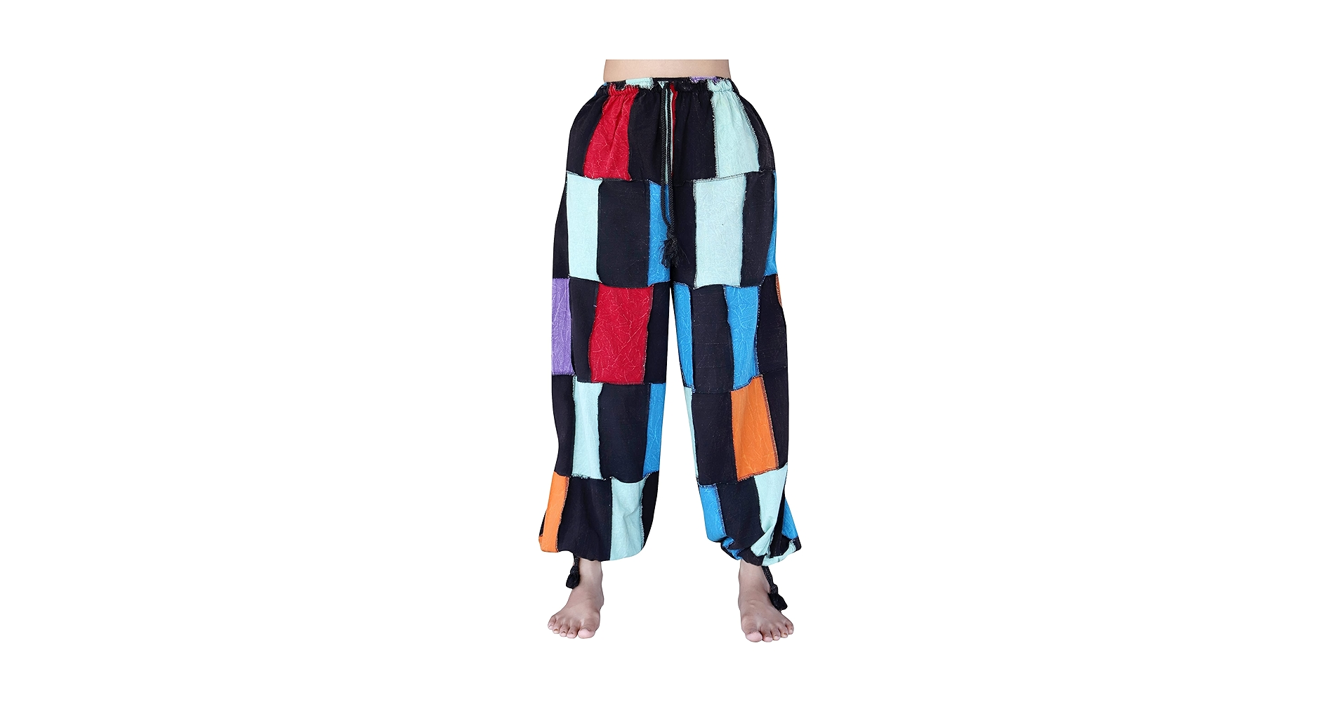 Amazon.com: Svenine Cotton Pants Quiltwork Elastic Ankle