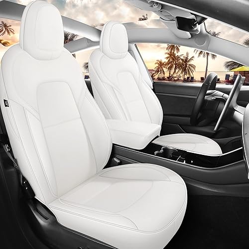 Miniatura 94 de Fundas de asiento para Tesla Modelo Y, funda de asiento de coche de Tesla, 12 piezas, impermeable, de piel de napa, totalmente envuelta