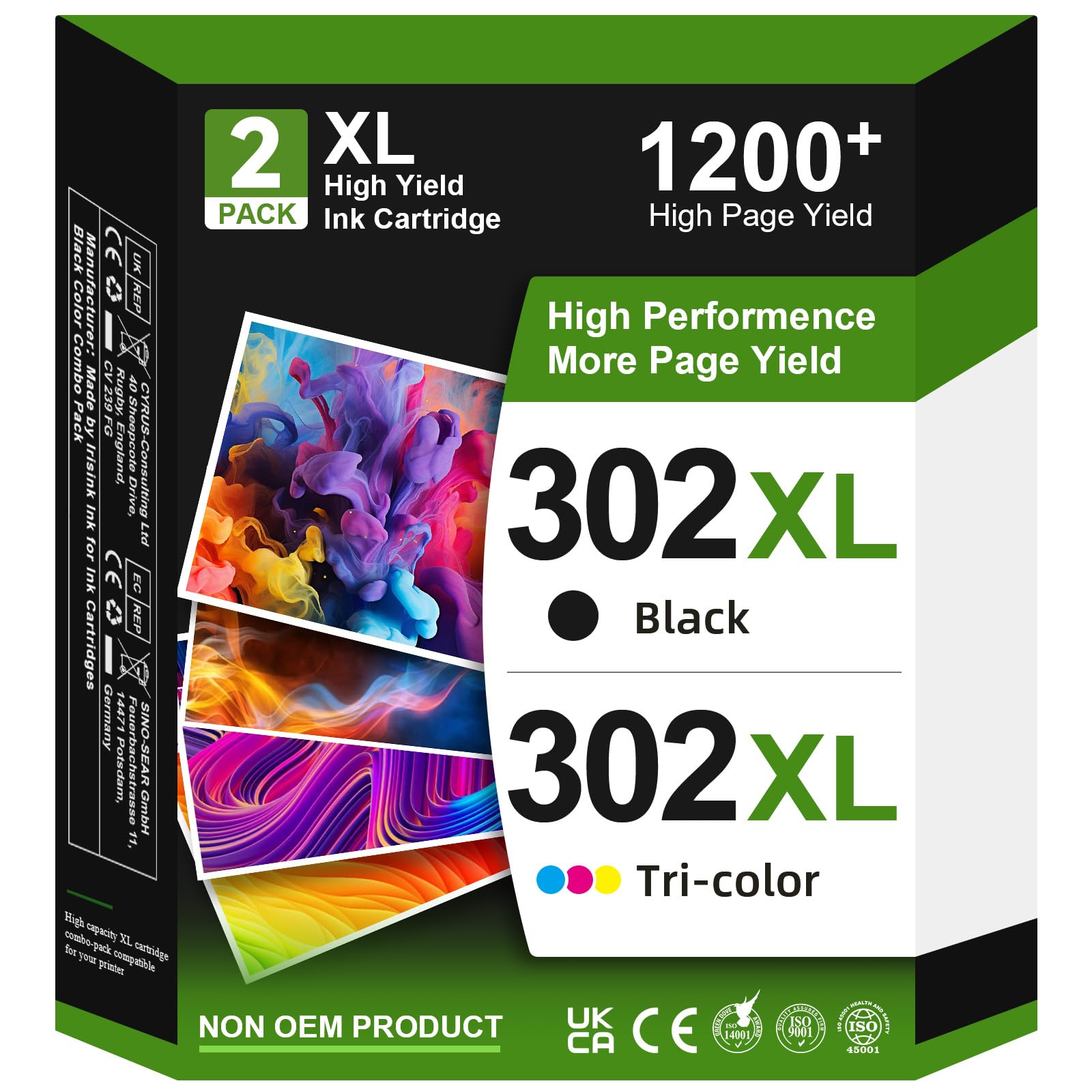 SUNPRINTZ 302XL Cartucce d'inchiostro Compatibile con Cartucce HP 302, 302 XL Nero e Colore per Envy 4520 4522 4525 4527 Officejet 3830 3831 3833 3834 4650 4652 5220 DeskJet 2130 3630 3636 3639 1110