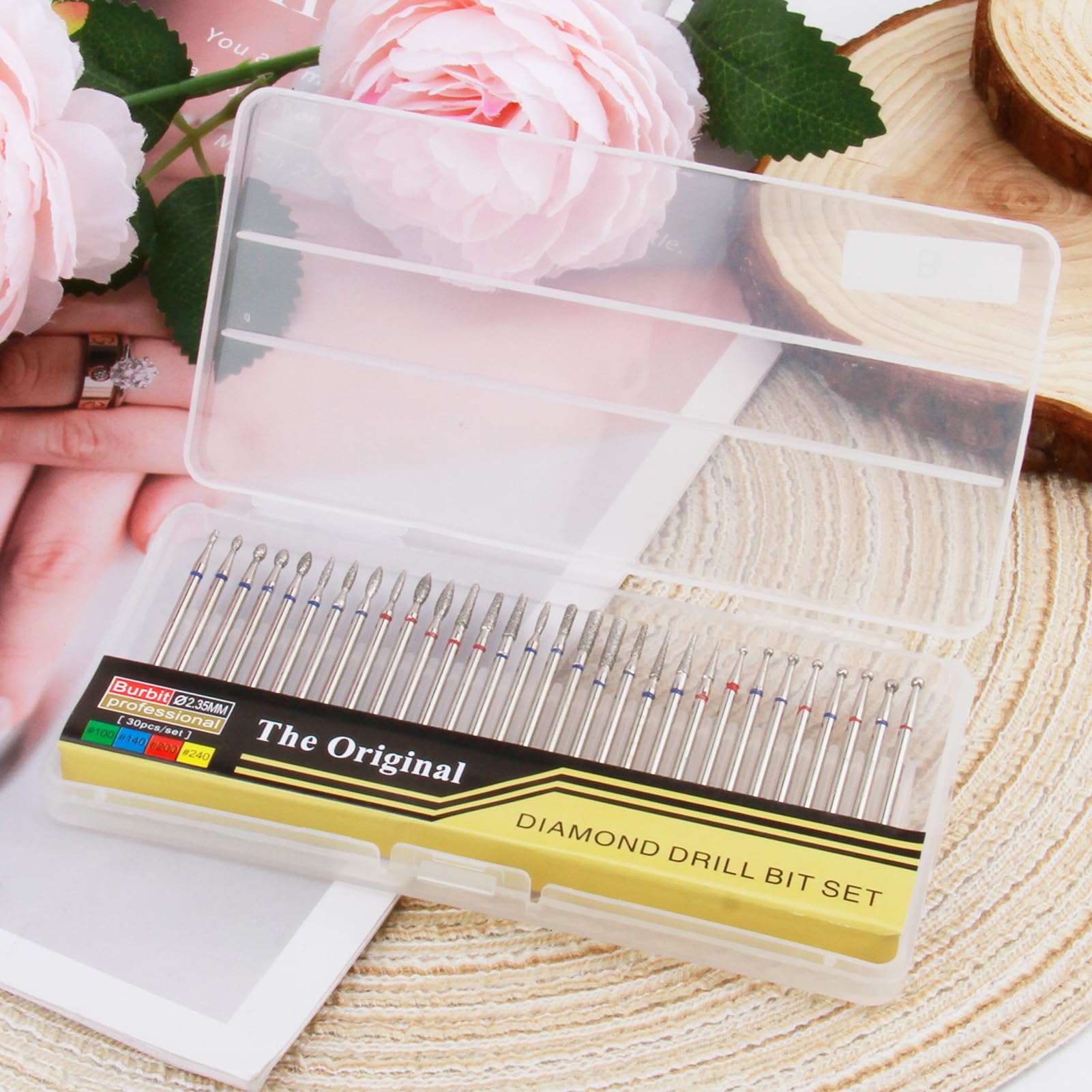 30 Piezas Fresas Pulidoras para Uñas de Acero al Tungsteno, Brocas para Manicura y Pedicura Eléctrica, Fresas para Torno Manicura, Accesorios Profesionales para Torno de Uñas