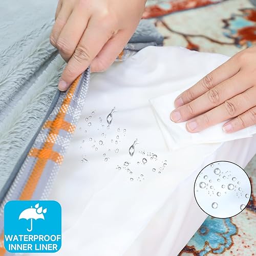 Miniatura 4 de Cama ortopédica para perros medianos, cama de almohada para perros con funda extraíble lavable para jaula de huevos, alfombrilla de cama de espuma