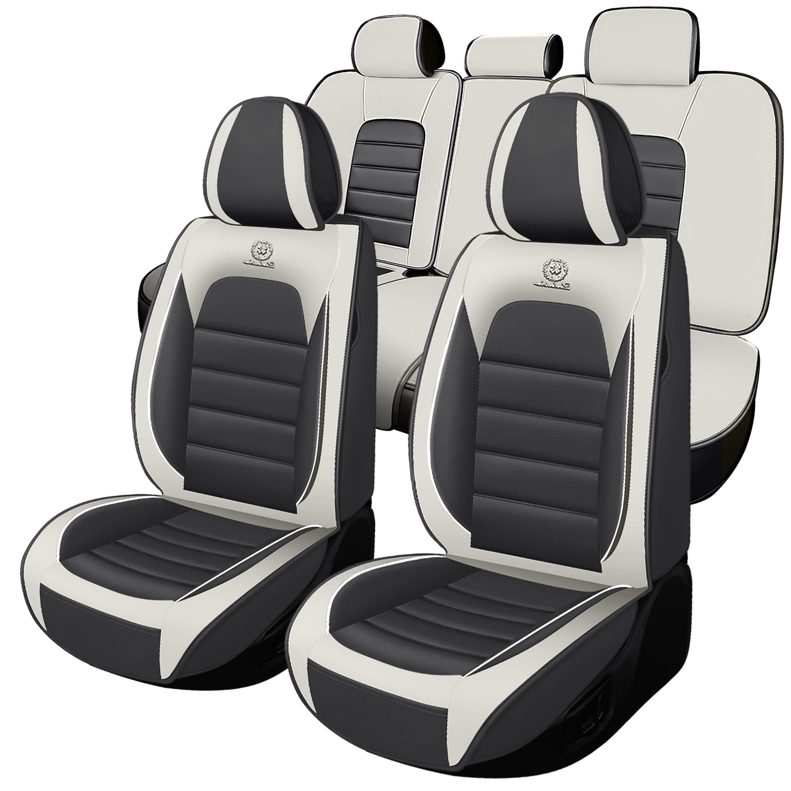 Megaseat Full Set for Buick Envista Seat Covers 2024-2026, Waterproof Nappa Leather Car Seat Protector, Anti-Slip & Comfortable Car seat Cover(Gray &