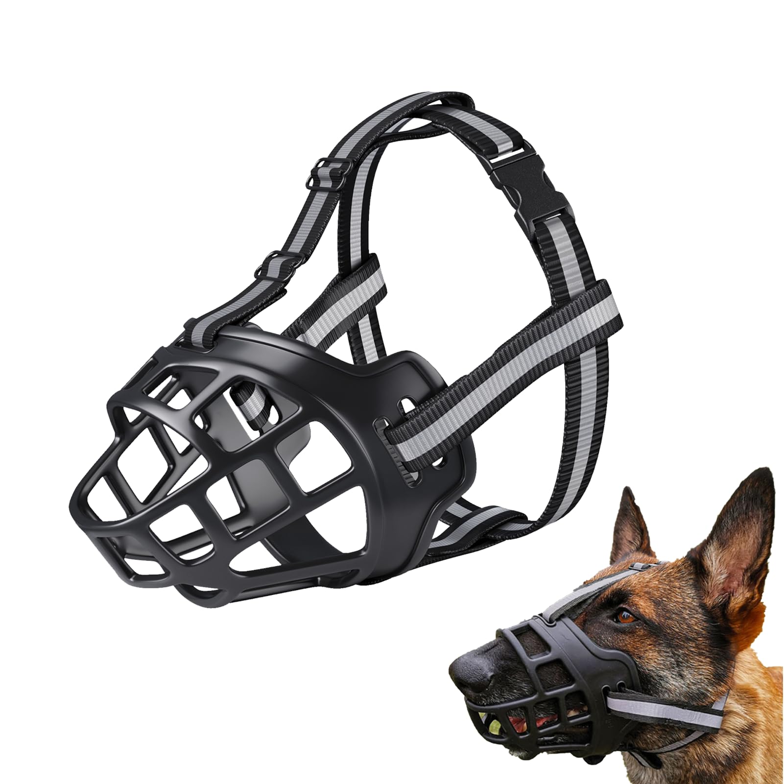 Muselière Pour Chien, Panier Souple, Pour Chiens De Taille Moyenne Et Grande, Idéale Pour éviter Les Morsures, La Mastication Et Les Aboiements (taille XL (museau 28 à 33 Cm), Noir