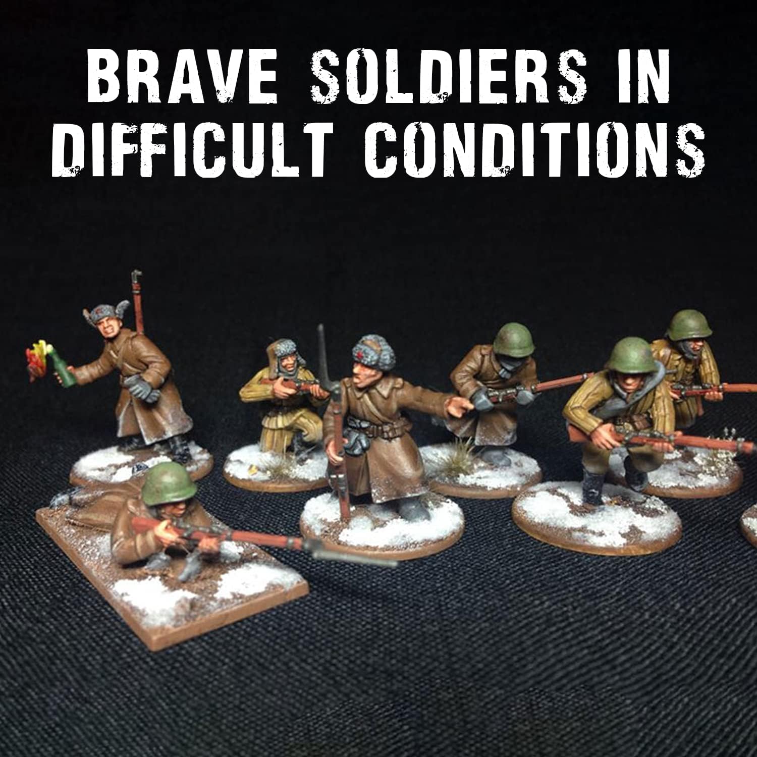 Wargames Delivered - Warlord Games Bolt Action Miniatures - Warlord Games Soviet Infantry (Winter) 28mm Miniatures - 40 Soviet Union Military Models, WW2 Model Kits, Wargaming Plastic Model Kits