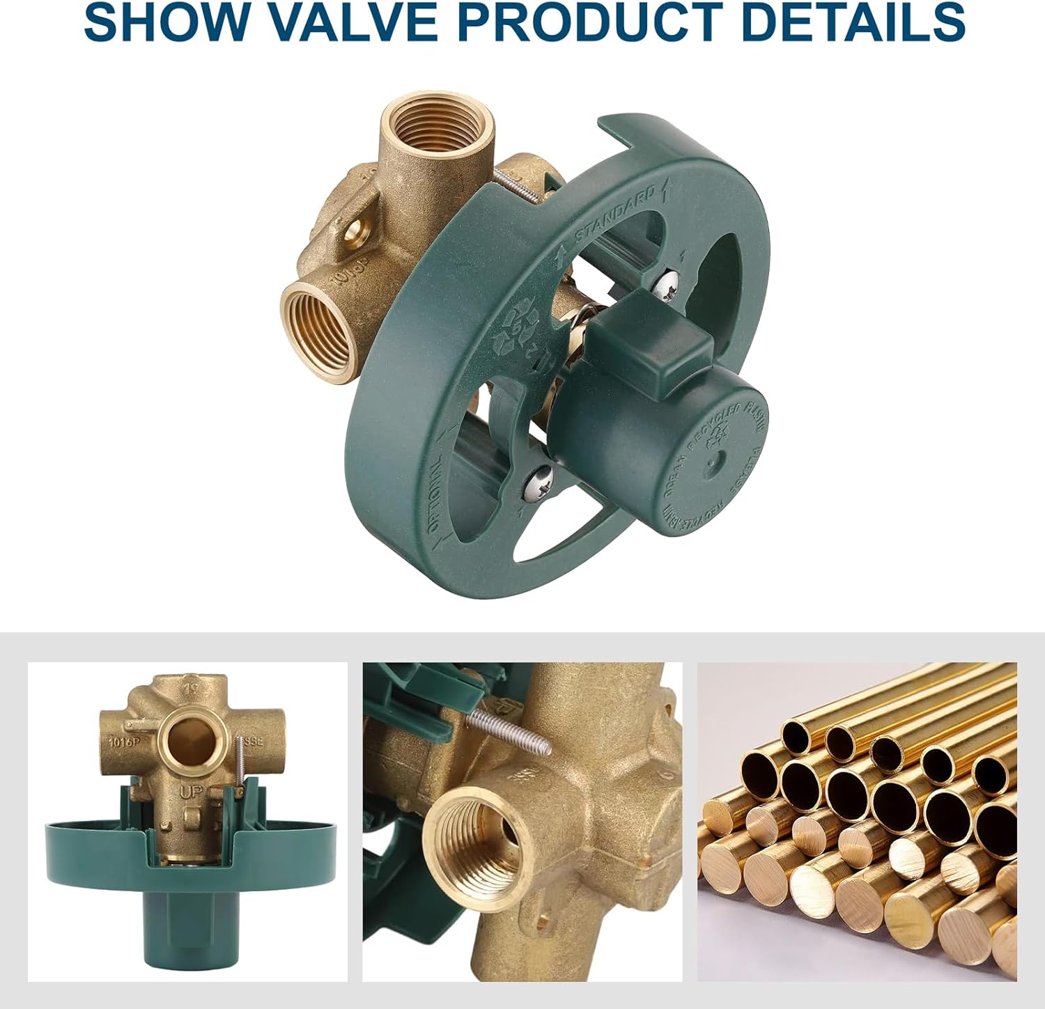 2510 Shower Valve Compatible with Moen Posi-temp Valve, Brass Pressure Balancing Valves with 1222 Cartridge, 4-Port Design for Tub/Shower, 1/2" IPS Connections