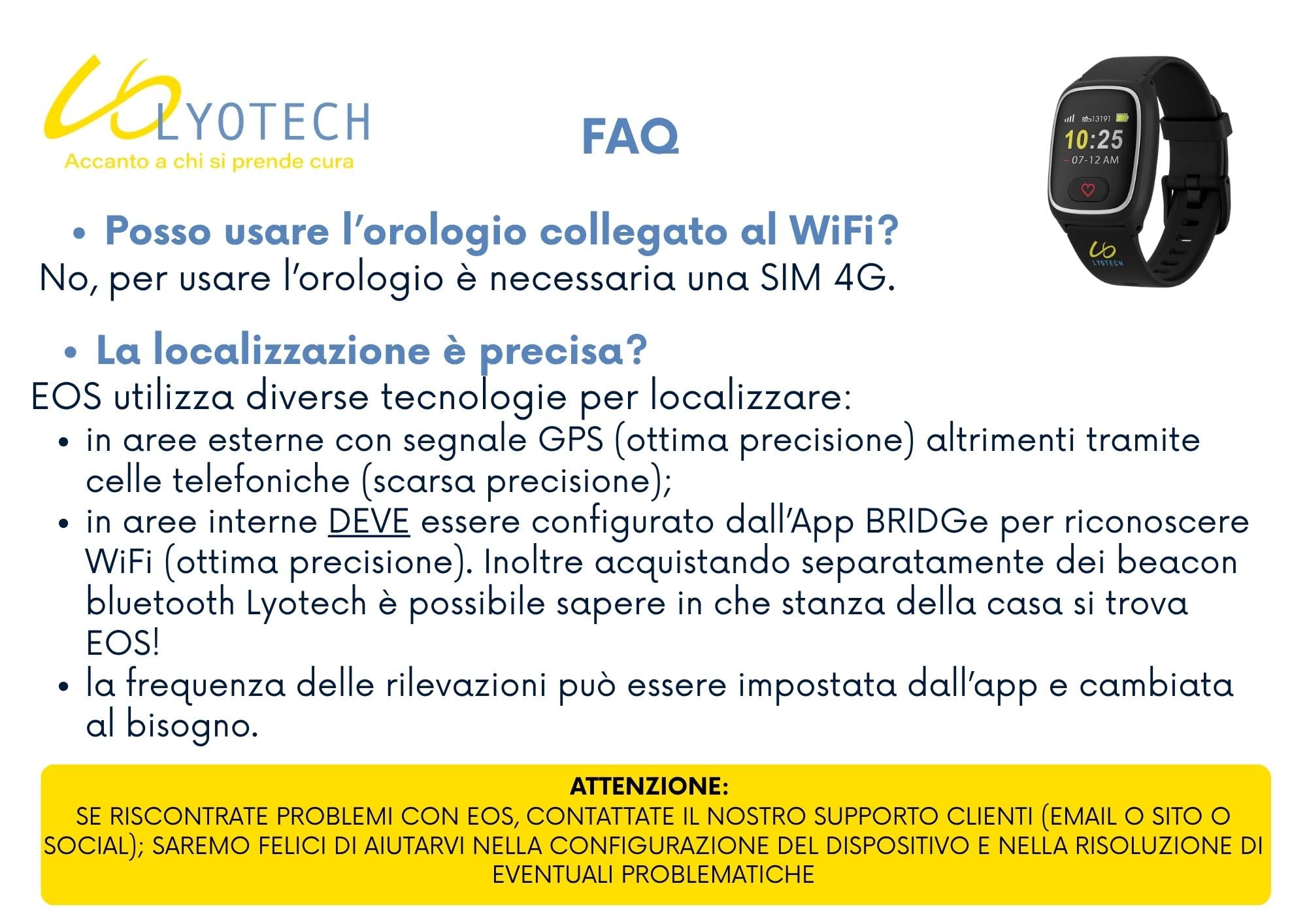 EOS Orologio SOS 4G con Chiamate | Localizzazione GPS | Rilevazione Caduta | Battito, Pressione, SpO2, Contapassi | Rubrica e Chiamate Autorizzate | App BRIDGe (opzionale) | Per anziani