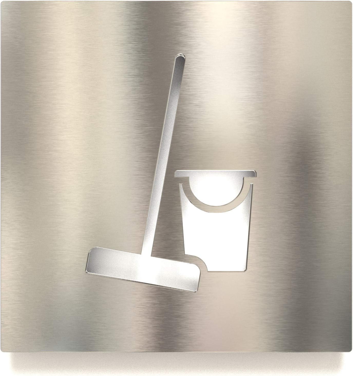 Stainless Steel Door Sign – Cleaning Room – Self-Adhesive – Design Sign – H.11.E