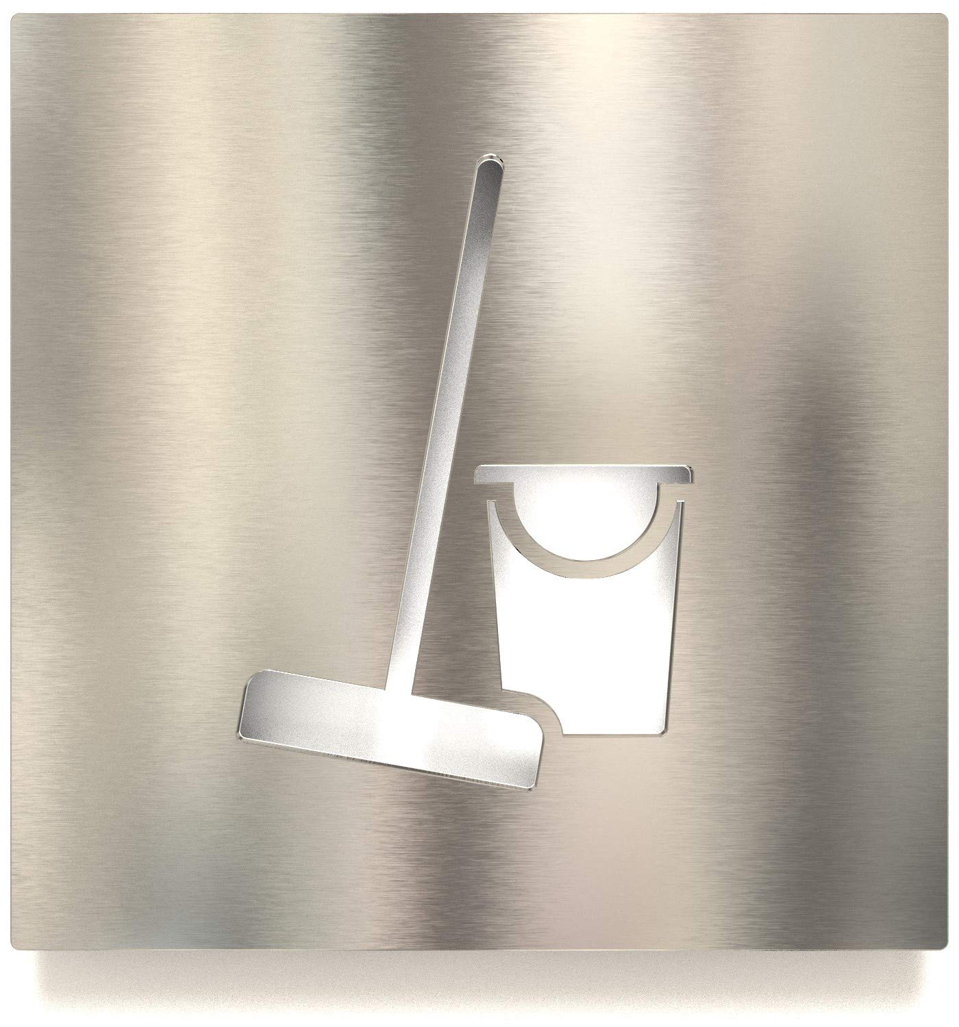 Stainless Steel Door Sign – Cleaning Room – Self-Adhesive – Design Sign – H.11.E