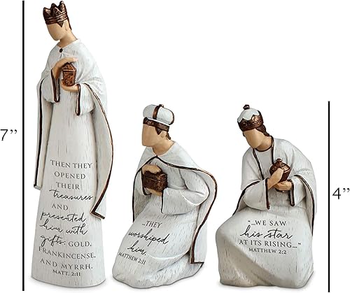 Miniatura 4 de Lighthouse Christian Products A Savior is Born - Juego de 9 piezas de 7.25 pulgadas de resina escrita para Navidad