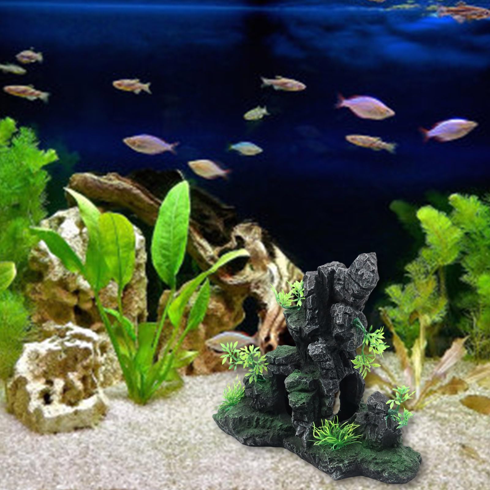 Krajobraz górski do akwarium, terrarium, krewetek, ziół - duże ozdoby