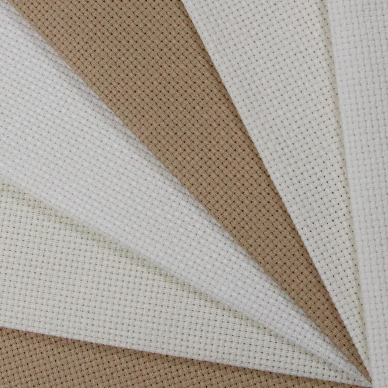 KCS 4/6 pc of 12" x 18"(30cmx45cm) 16 Count Cotton Aida Cloth Cross Stitch Fabric (6 pc,Antique White +Cream+Khaki)