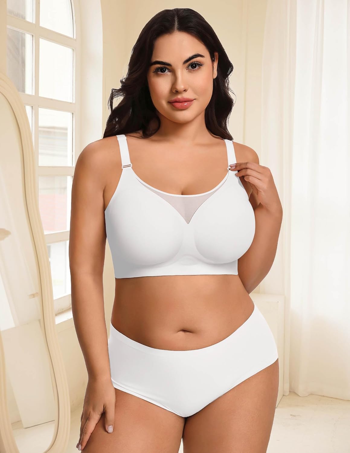 Avidlove Wireless Bras for Women Seamless Push Up Full Coverage Bra Mesh Comfy Bralette Tshirt Everyday Bras - Image 6