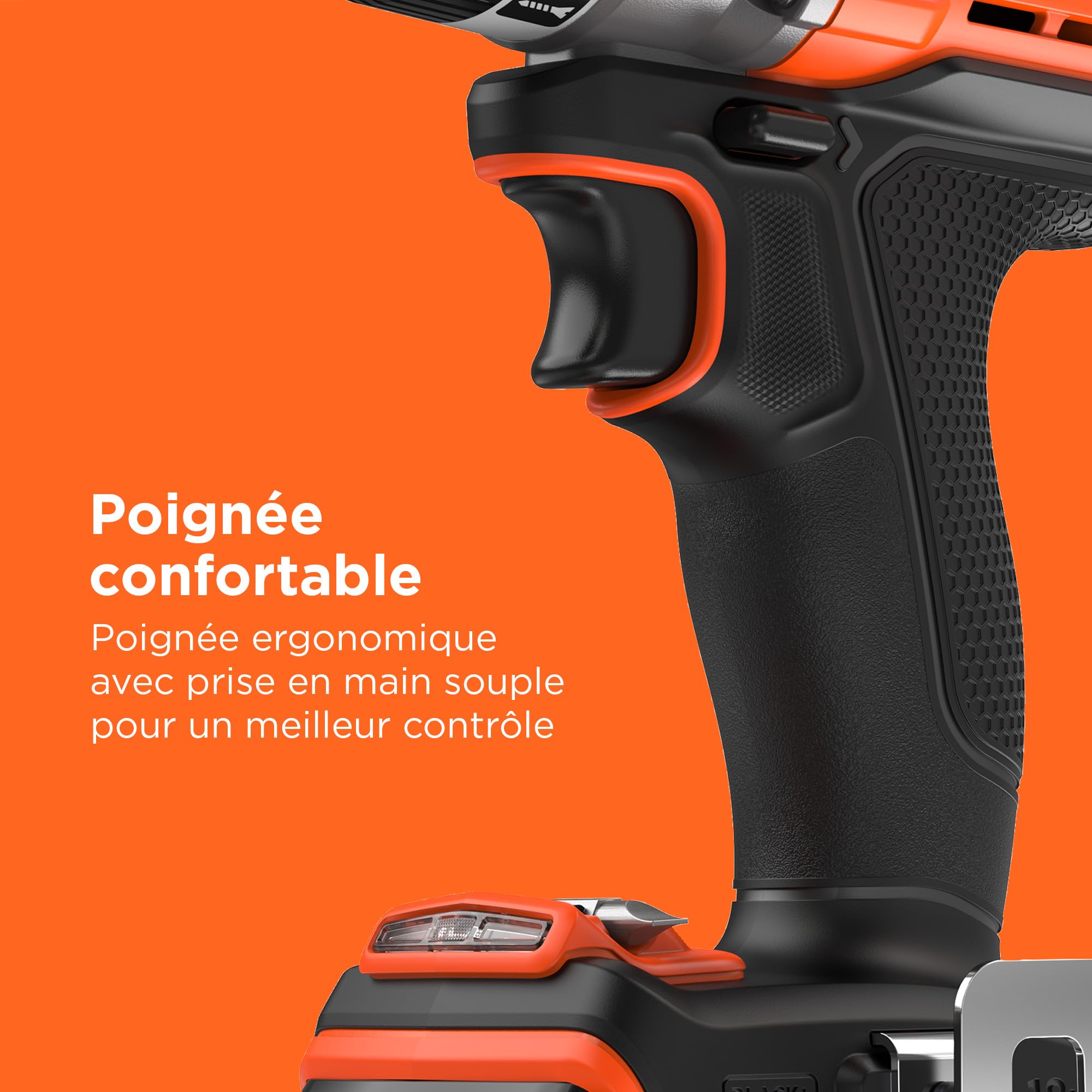 BLACK+DECKER Perceuse-visseuse sans fil 18V, 2 batteries BCD382D2XK-QW