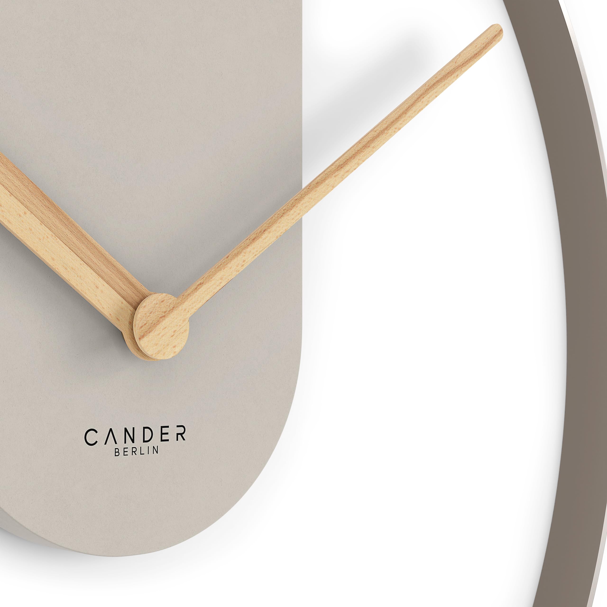 Cander Berlin MNU 5560 P XXL Reloj de pared vintage silencioso, 60 cm, metal, manecillas de madera, sin ruido de tictac, grande, moderno, negro, salón, cocina