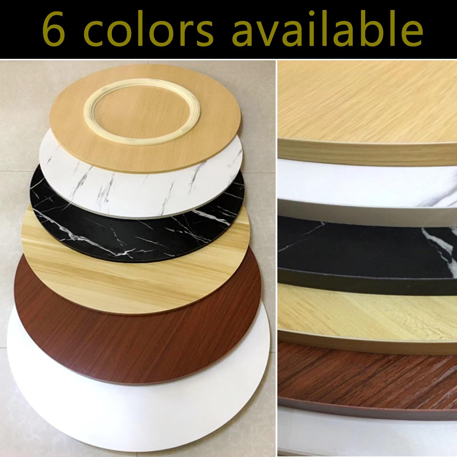Mesa de comedor redonda de madera Lazy Susan de 50 a 100 cm, giratoria de 360°, bandeja antideslizante y silenciosa, perfecta para reuniones familiares y entretenimiento