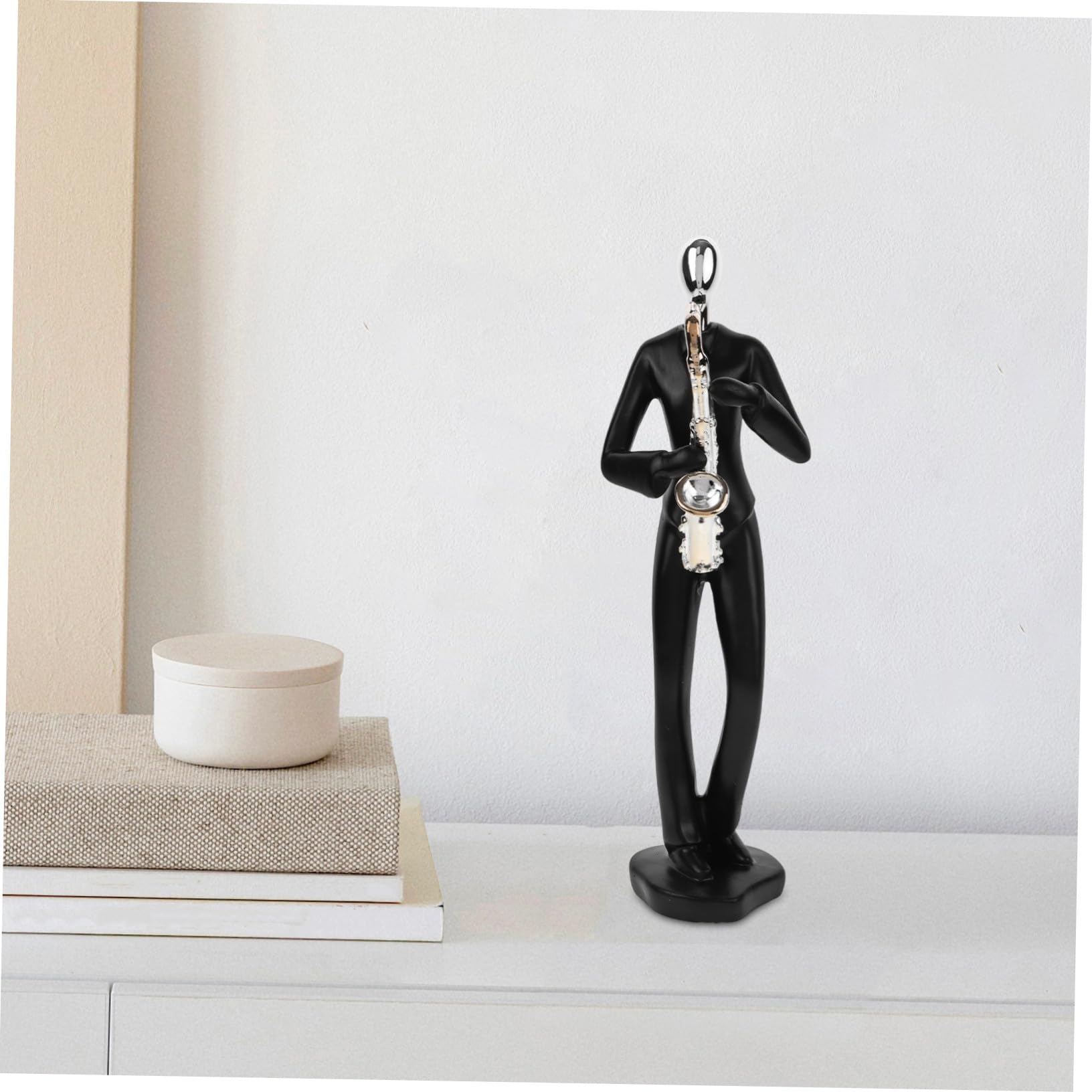 VICASKY Statua Musicista in Resina Astuccio Decorativo per Studio o Caffè Statuina Astratta di Musicista per Arredamento Contemporaneo