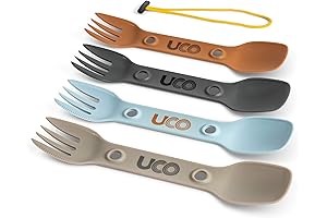 Utility Spork 3-in-1 Combo Spoon-Fork-Knife Camping Utensil, 4-Pack