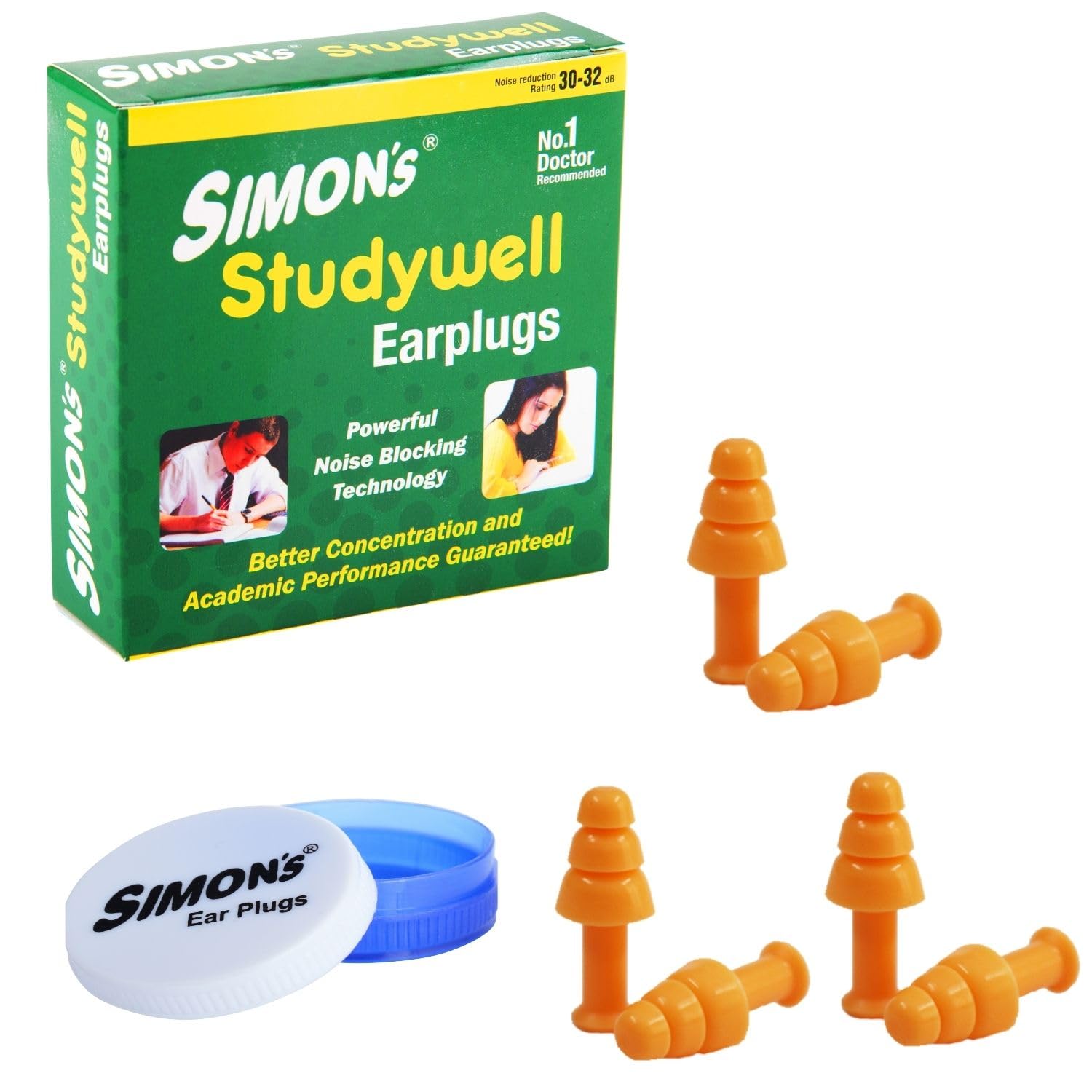 Simon's Studywell - Silicone Soft&Reusable Ear Plugs, Earplug For Noise Reduction Studying, Sleeping, Meditation&Swimming, Reusable Earbuds Used By Adult&Kids, Pack Of 3 Pairs (6 Units)–Yellow-image-28