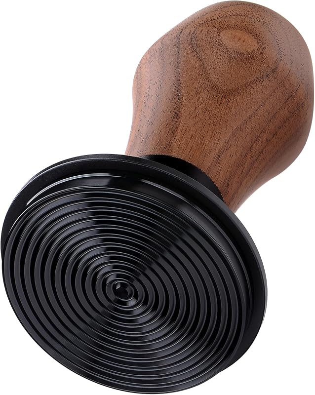 Normcore 53.3mm Eszpresszó Kávétömörítő V4 - Rugós Tamper Titán Bevonattal, Bordázott Alap, Amerikai Diófa Fogantyú