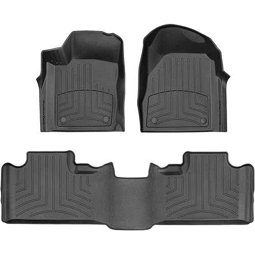 WeatherTech FloorLiner HP Custom Fit Floor Mats for Dodge Durango, Jeep Grand Cherokee - 1st & 2nd Row (449301IM-443242IM), Black