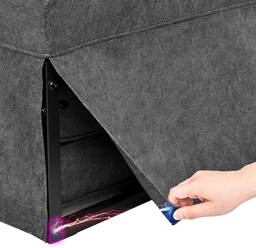 Miniatura 8 de Sofá cama, sofá cama, futón convertible 4 en 1, sofá otomano plegable con respaldo ajustable para sala de estar, apartamento, oficina, no requiere