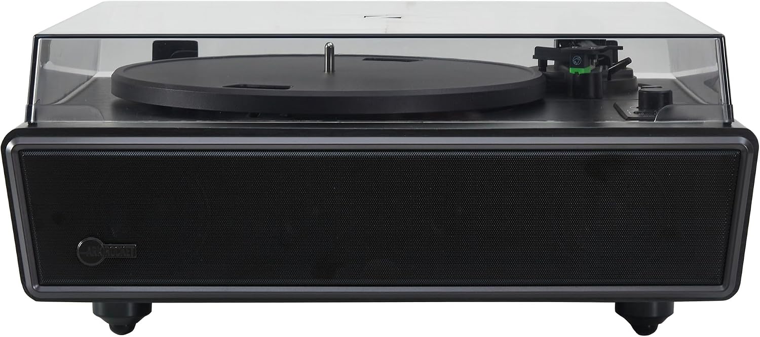 Arkrocket Huygens High Fidelity Bluetooth Record Player with Built-in Speakers Belt Drive Vinyl Turntable with Moving Magnet Cartridge, Bluetooth Input Output and Aux-in (Huygens Black)