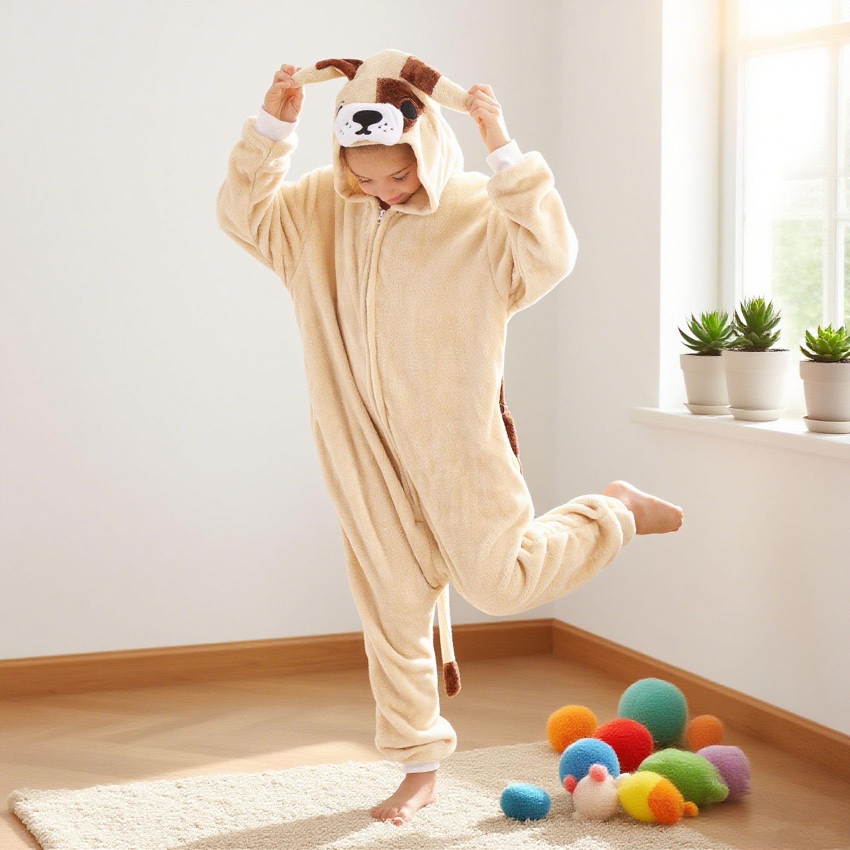 WAFUNNE Costume grenouillère animal pour enfants, garçons, filles, femmes, hommes, cosplay, Halloween, bouledogue
