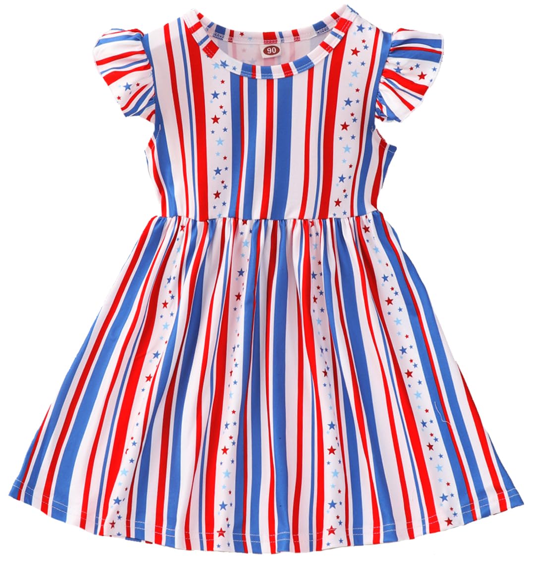 Girls Dress Kid Floral Ruffle Sleeve Unicorn Sundress Summer Toddler Girl Clothes Size 2-7 Years