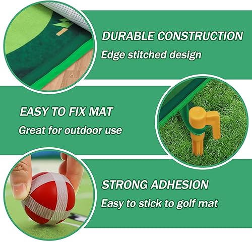 Miniatura 6 de Golf Chipping Game Mat with Scoreboard Sticky Golf Practice Mats Indoor Outdoor Games for Adults and Family Golf Training Aid Equipment Backyard
