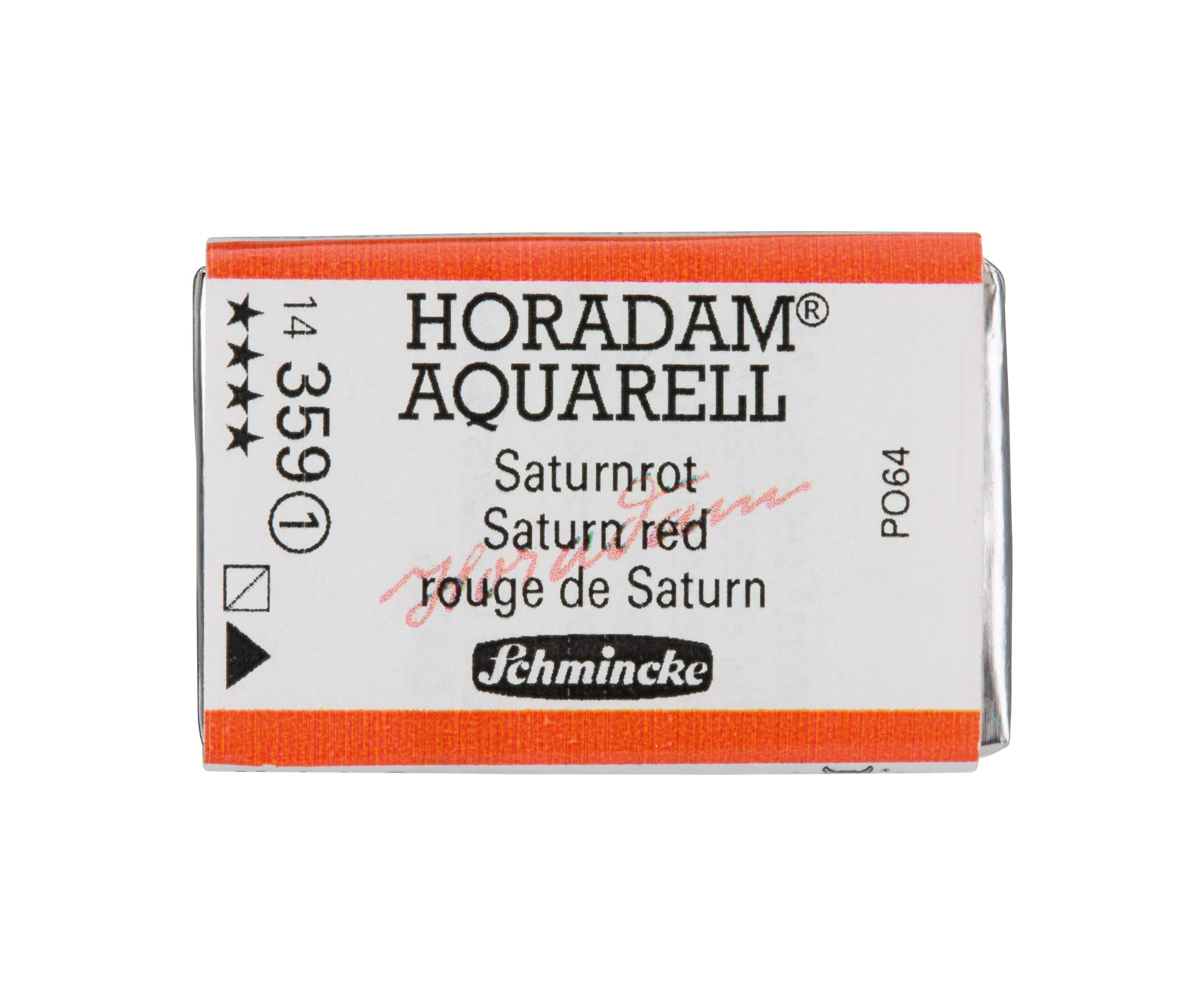 Schmincke - HORADAM® AQUARELL - finest artists' watercolour paints, 359 Saturn red, 14 359 043, 1/1 pan