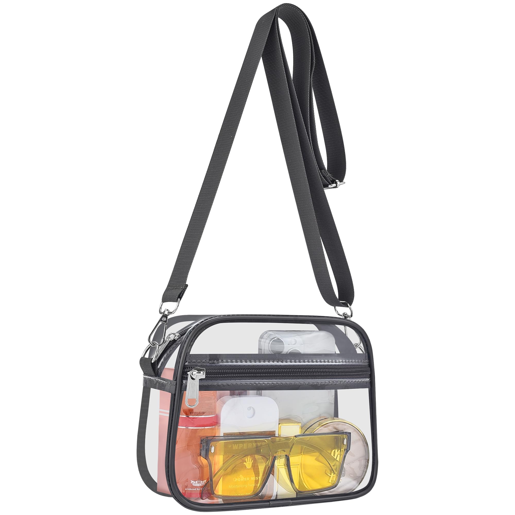Oraben Clear Bag Stadium Approved Clear Purses Sports Fan Handbags Purses Stadium Events PVC Messenger Bag for Sports Work
