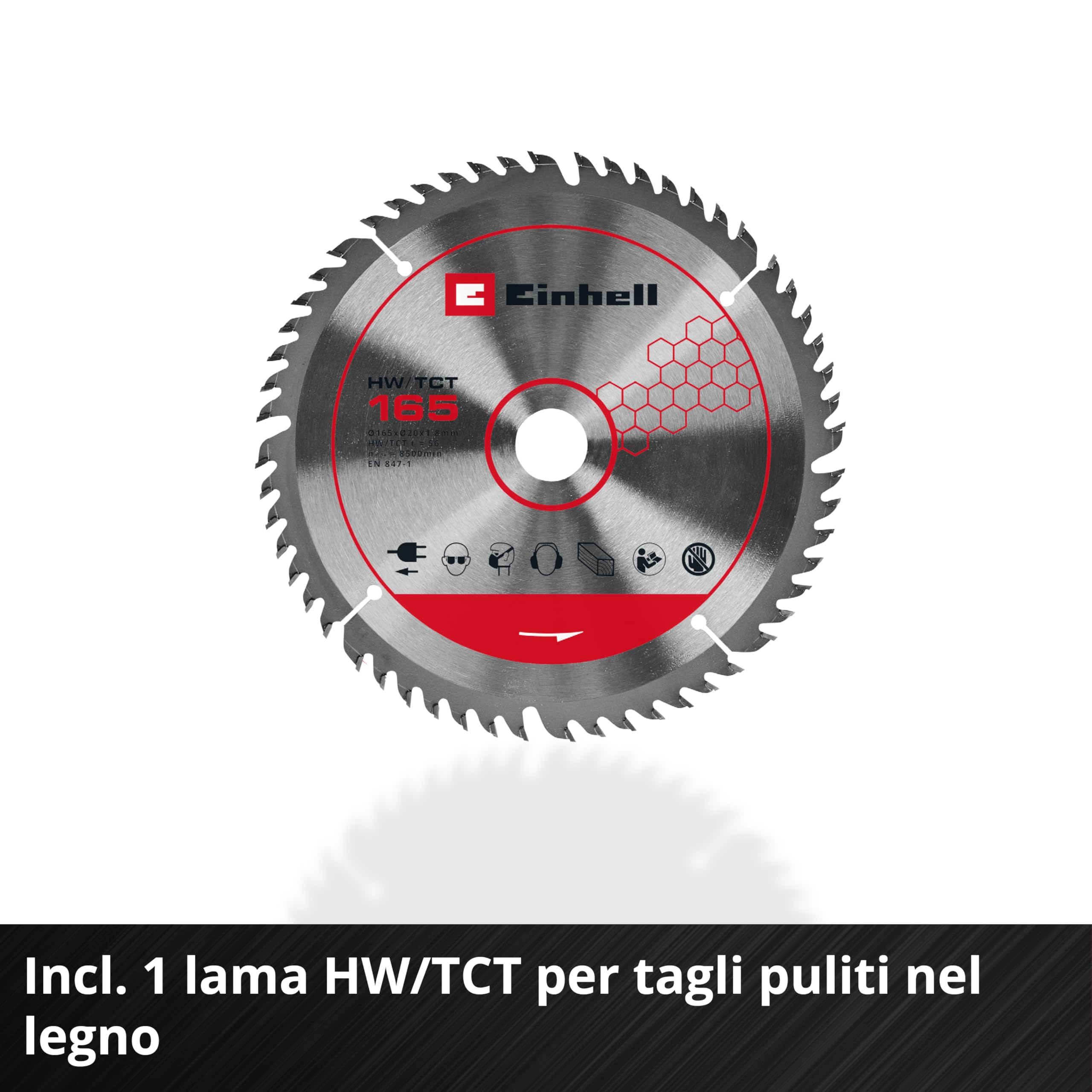 Sega a immersione Einhell Professional TP-PS 18/165 Li BL - Solo Power X-Change (18 V, Ø 165 mm, lama, Brushless, profondità di taglio 56 mm, installazione senza attrezzi, batteria esclusa)