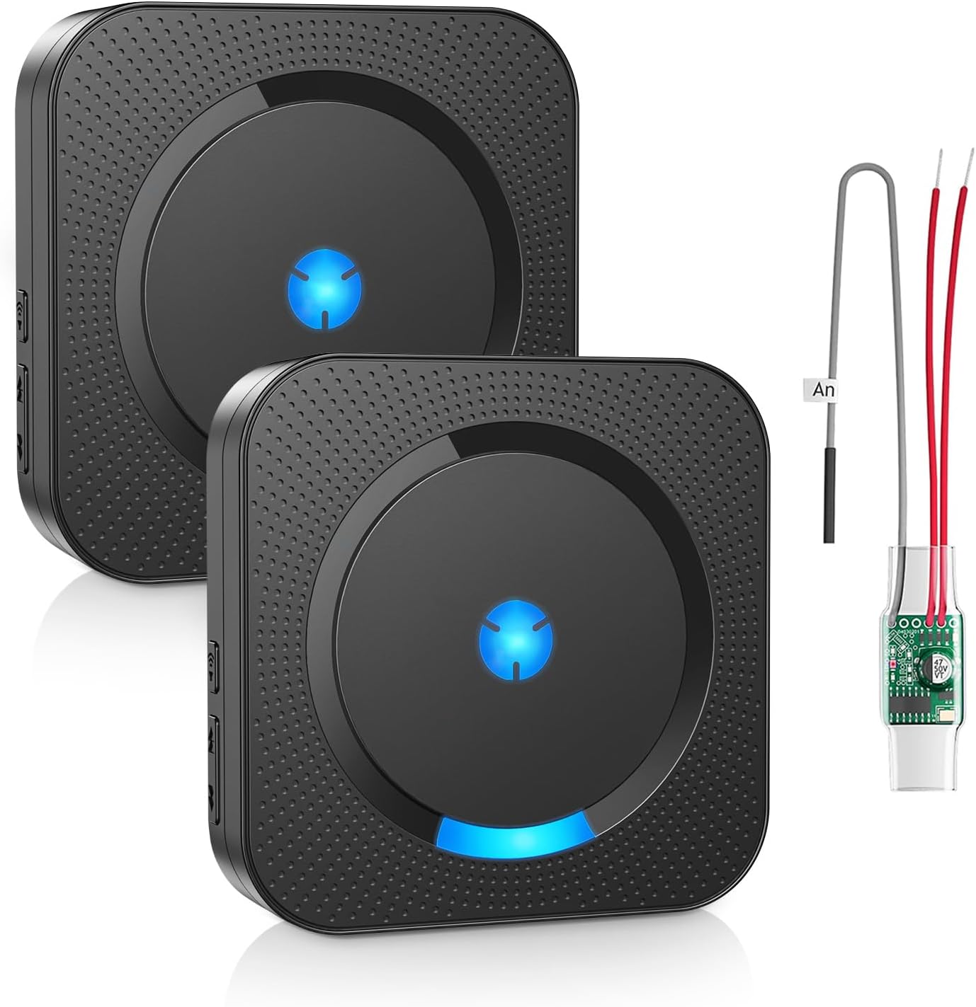 Wireless Doorbell Chime Extender for Google Nest Doorbell (Wired, 2nd Gen) Doorbell Extender with Receiver Connects to Existing Hardwired Door bell for Home (1 Video Extender 2 Receiver）