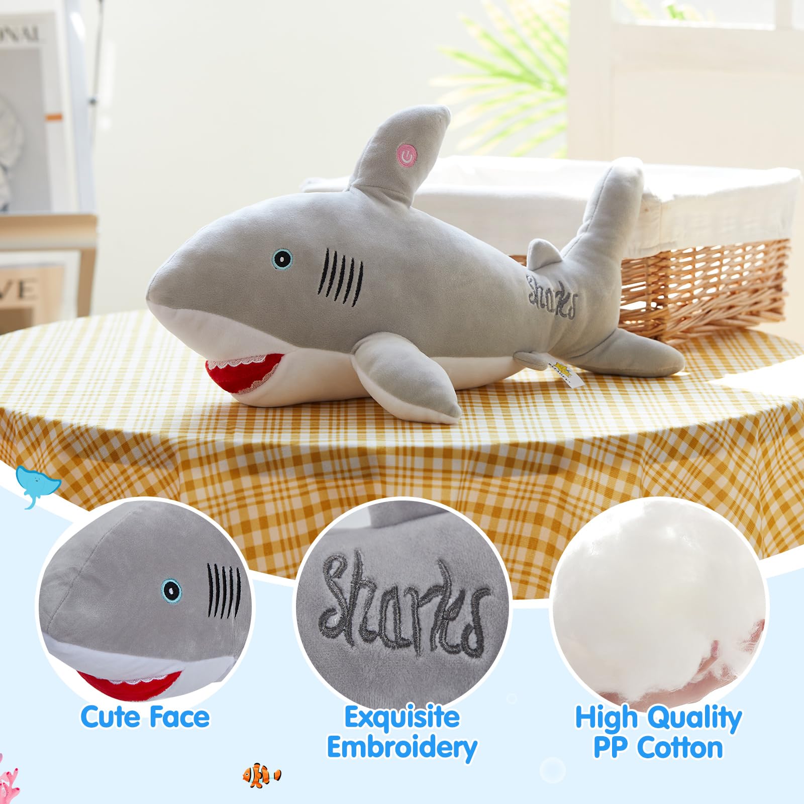 Amazon.co.jp: Bstaofy LEDサメ ぬいぐるみ 動物 グロープラッシュ