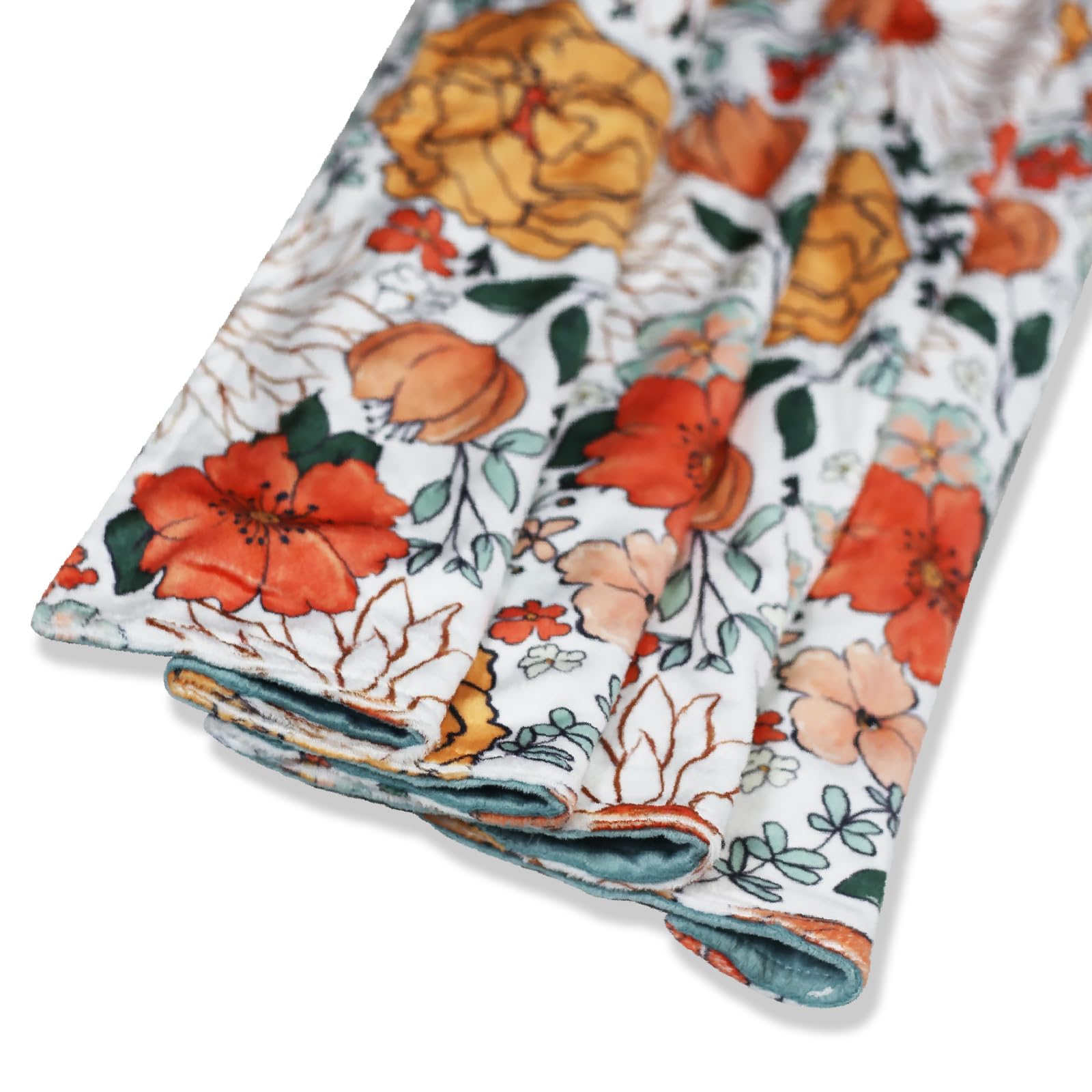 Manta de cama de bebé para niñas, súper suave, de doble capa, con respaldo de puntos, manta de recepción con elegante manta con estampado floral para recién nacidos, bebés y bebés, 30 x 40 pulgadas
