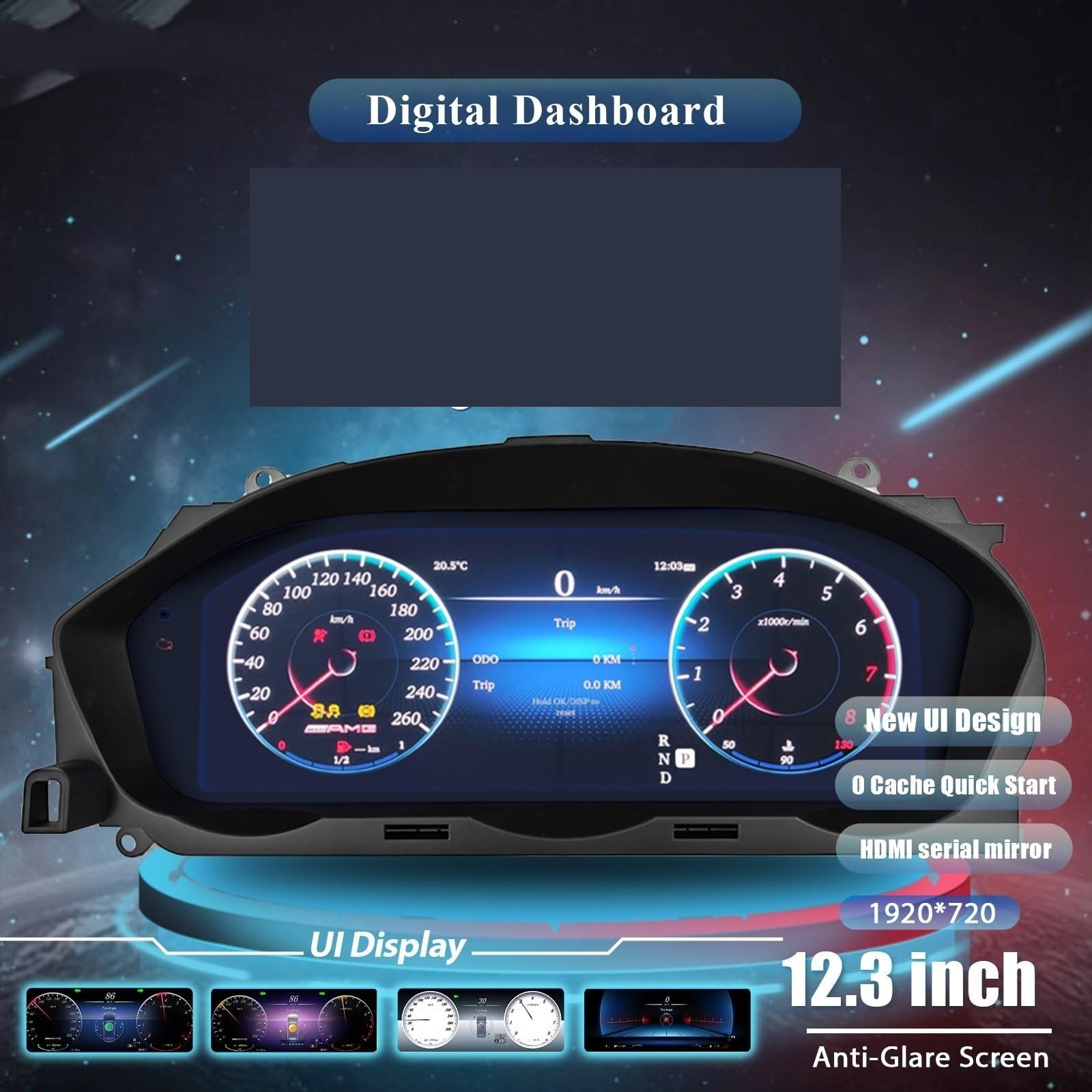 Do C W204 2011-2014 Wyświetlacz Head Up Cyfrowytachometrsamochodowy | Radio Samochodowe Panel Przyrządów Kokpit 12.3 ''LCD Digitaal Zestaw Desek Rozdzielczych