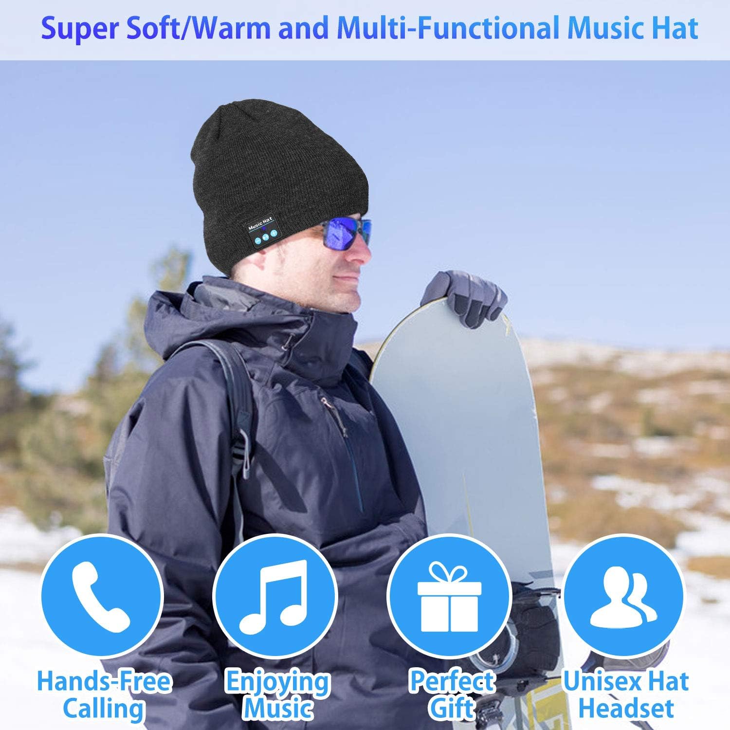Unisex Wireless Beanie Hat with Exquisite Packaging Wireless Winter Hats Cap Music Hat Beanie Winter Knit Cap
