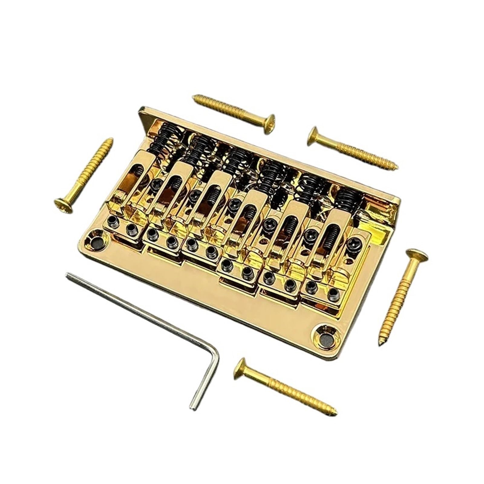 Ponte for chitarra elettrica a 12 corde Hardtail in metallo 73x40.3MM-10.5 Fondo/corpo passante a doppio percorso(Gold)