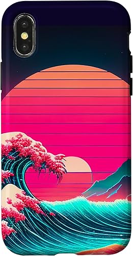 Miniatura 5 de Funda retro para iPhone 12 Mini vaporwave Synthwave Ocean Japanese 80s estilo vintage retro