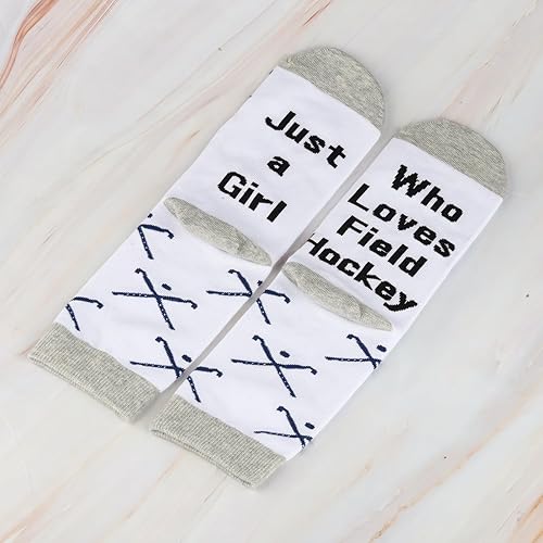 Miniatura 2 de CMNIM Calcetines novedosos de regalo de hockey sobre césped para niñas, solo una chica que ama el hockey sobre césped, regalo para jugadores,