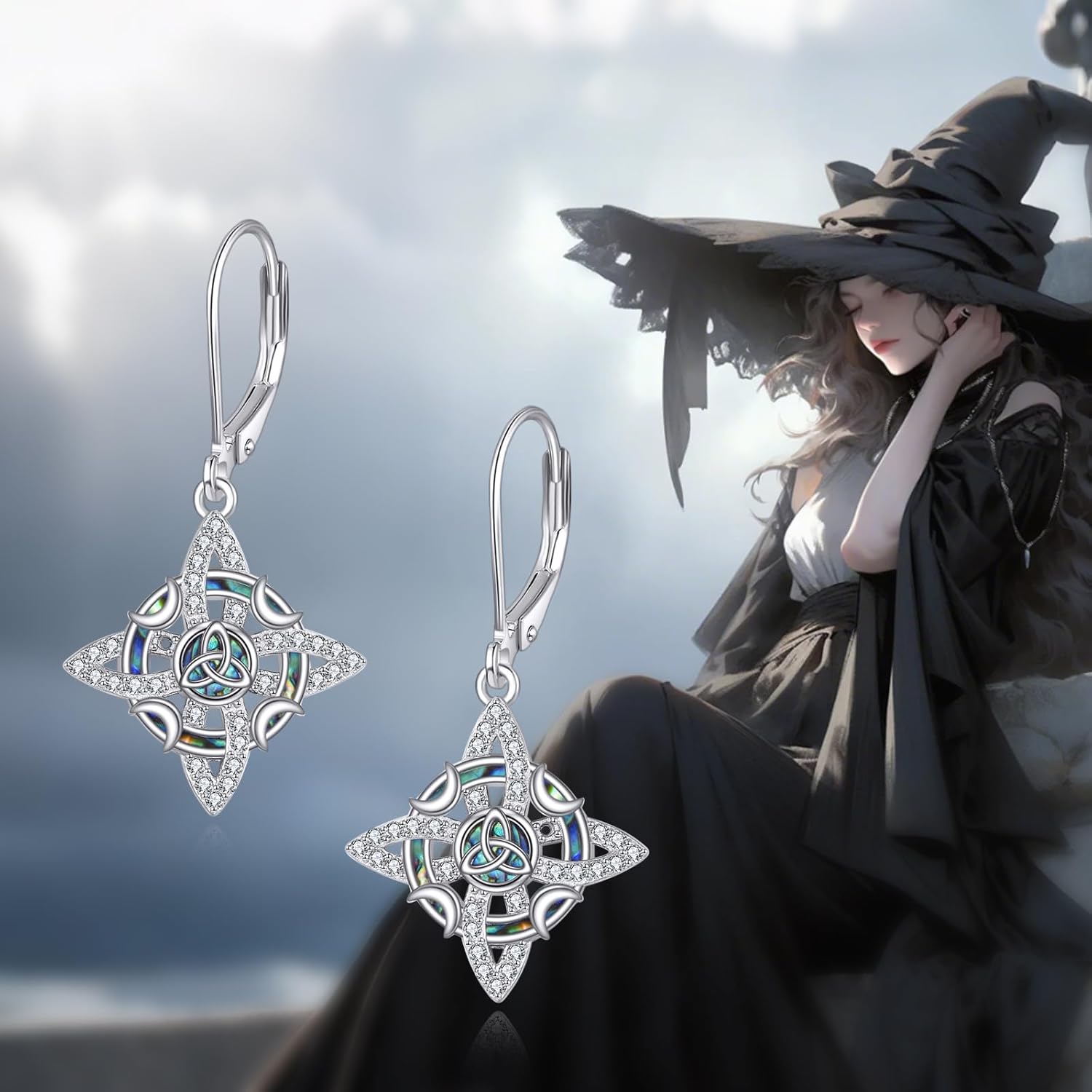 Triskelion/Yin Yang/Trinity Knot/Witches Knot Earrings S925 Sterling Silver Protection Jewelry Earrings Gifts