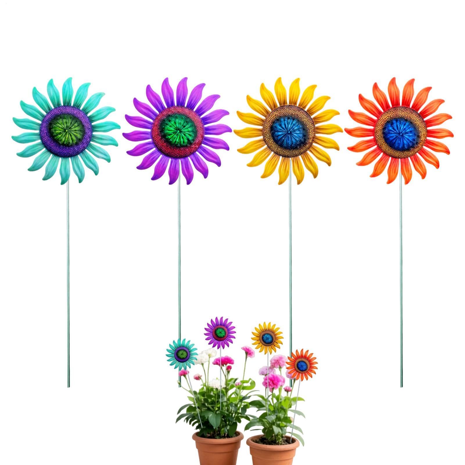 Flores rústicas de metal con acabado artístico para el paisajismo de patios de diseño
