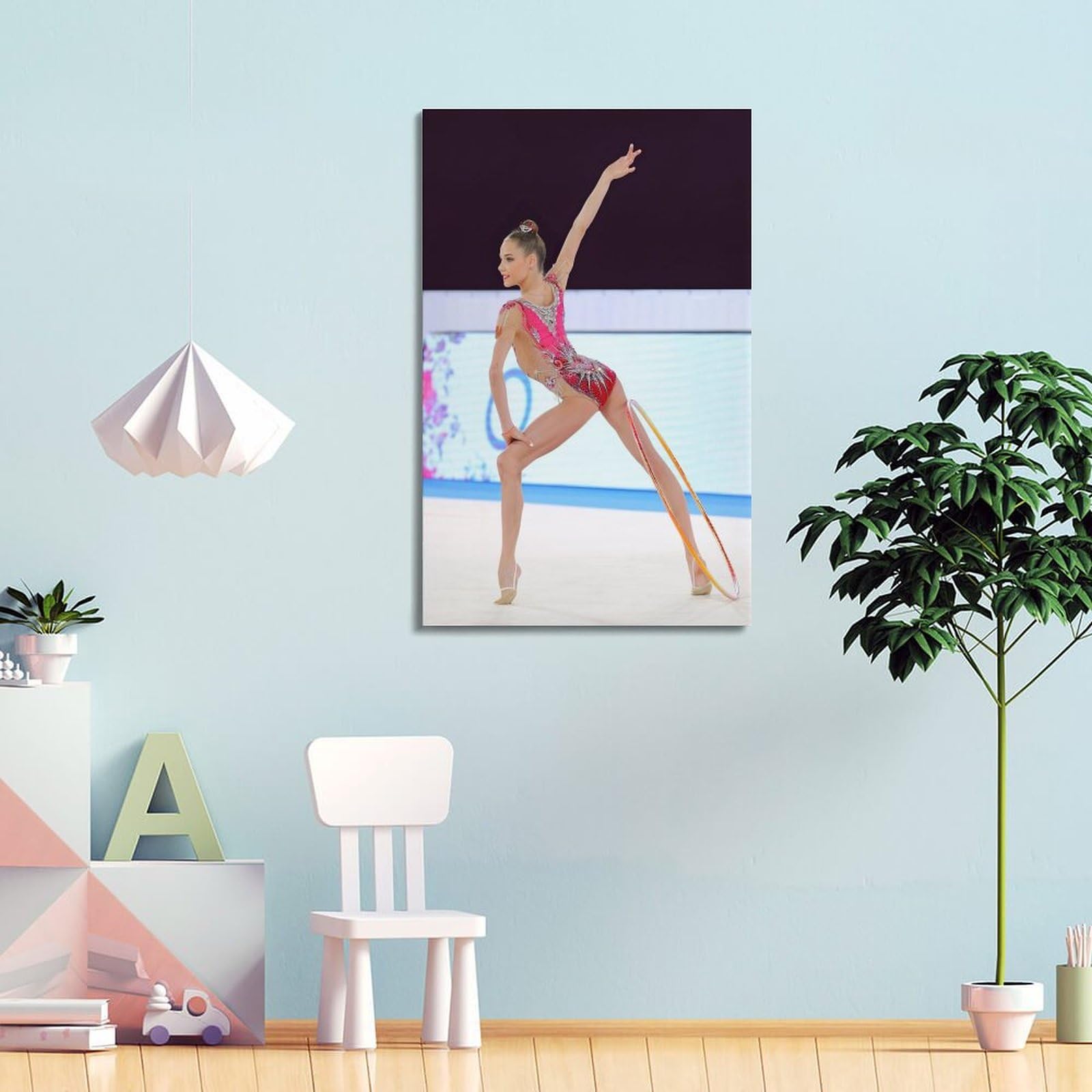 BINKAIYI Poster décoratif sur toile représentant des femmes et gymnastiques, style sportif et artistique - Décoration murale moderne pour chambre à coucher - 50 x 75 cm