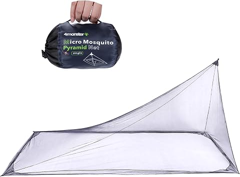 4Monster Camping Insect Net with Carry Bag, Compact and Lightweight, Fits Bed,Sleeping Bags,Tent Single