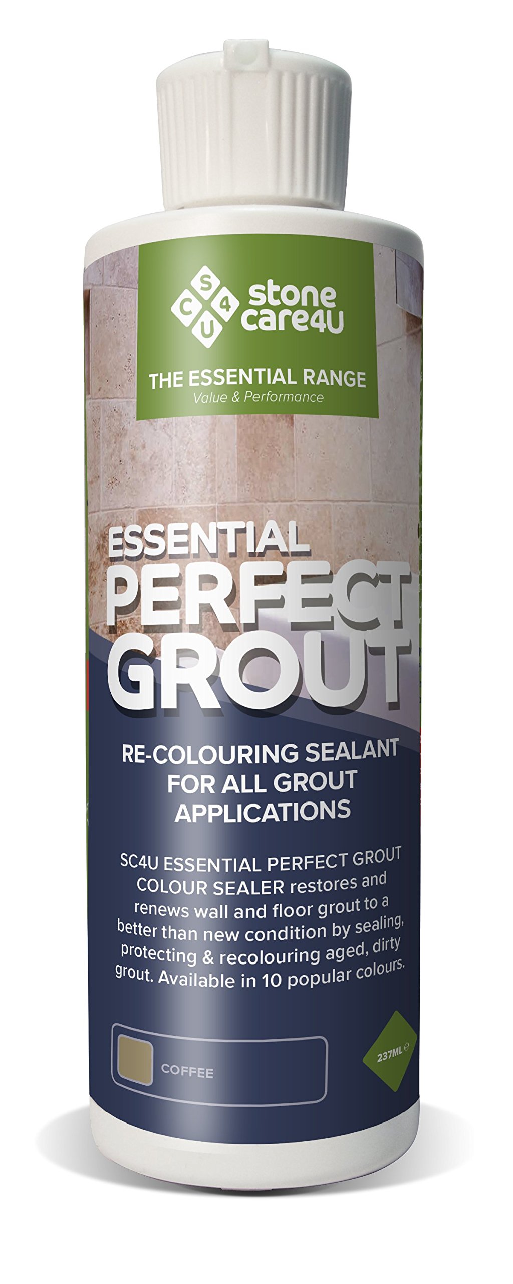 StoneCare4U Essential Perfect Grout, Coffee, 237ml. Restore & Renew Old Kitchen, Bath, Wall & Floor Grout. Superior Alternative to Grout Pen or Paint. Long-Term Sealing Protection - Stonecare4u
