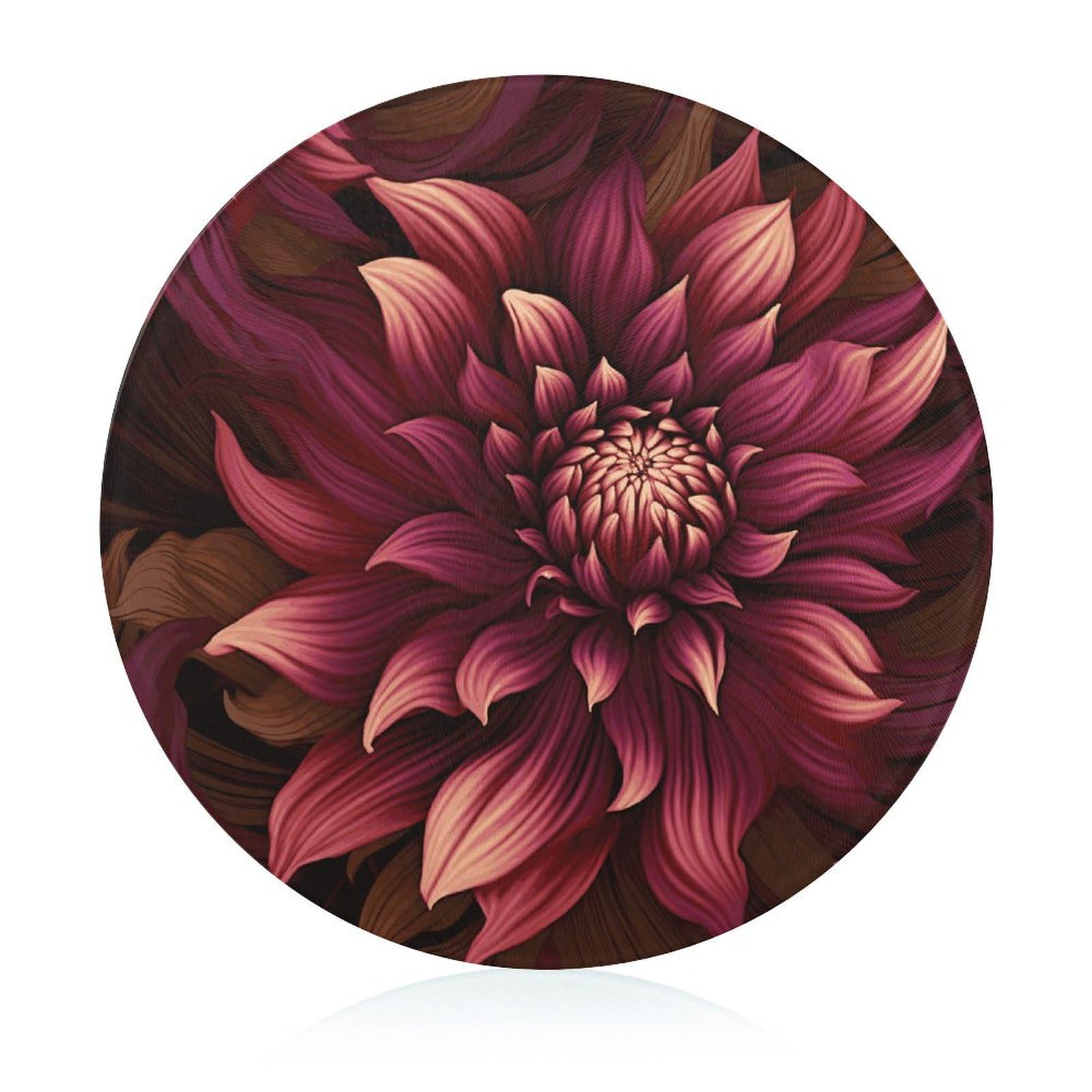 Planche a decouper en verre a motif floral : cadeau ideal pour chef cuisinier
