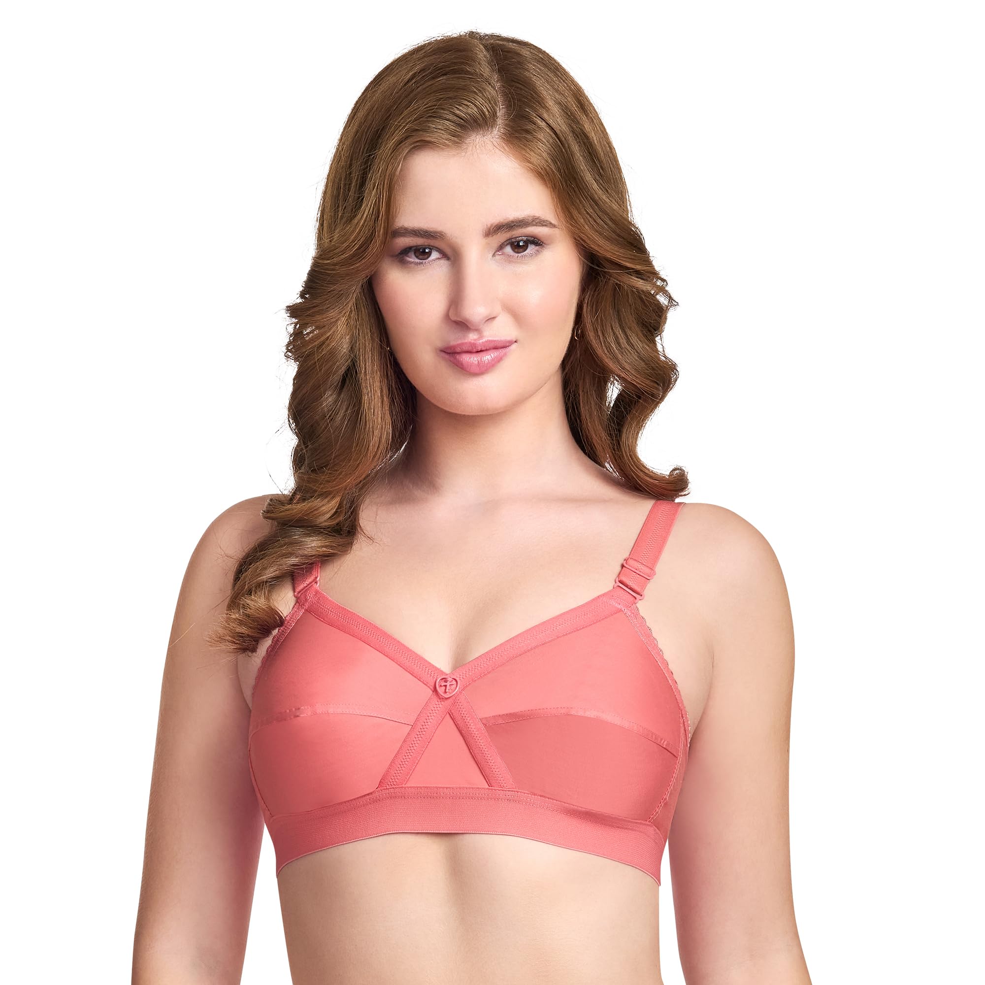 TRYLO KPL Women's Cotton Non-Padded Bra Black/Black Currant/Butter SCOT/Coral/MARUN/Rasberry/Rose Gold/Nude/Sapphire/Skin/White 30 to 40 Available Cups C to I
